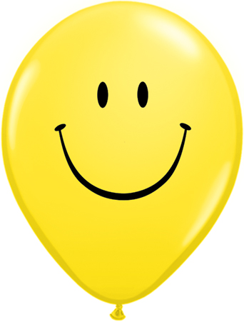 11" Smile Face Yellow - Click Image to Close